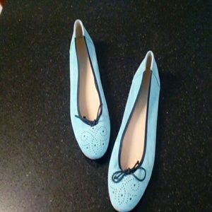 Sz6.5 Baby blue Suede flats